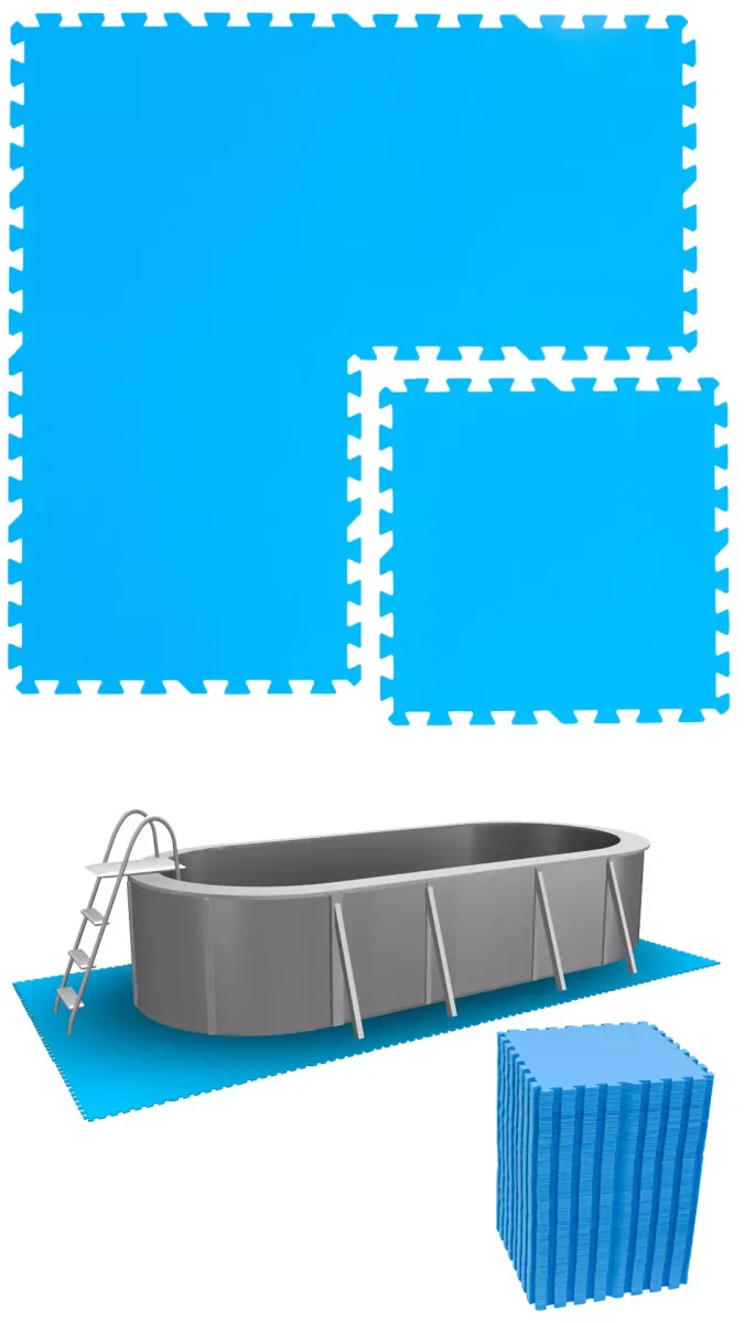 POOLMATTEN 15,9m² 68 EVA Matten 50 cm Blau