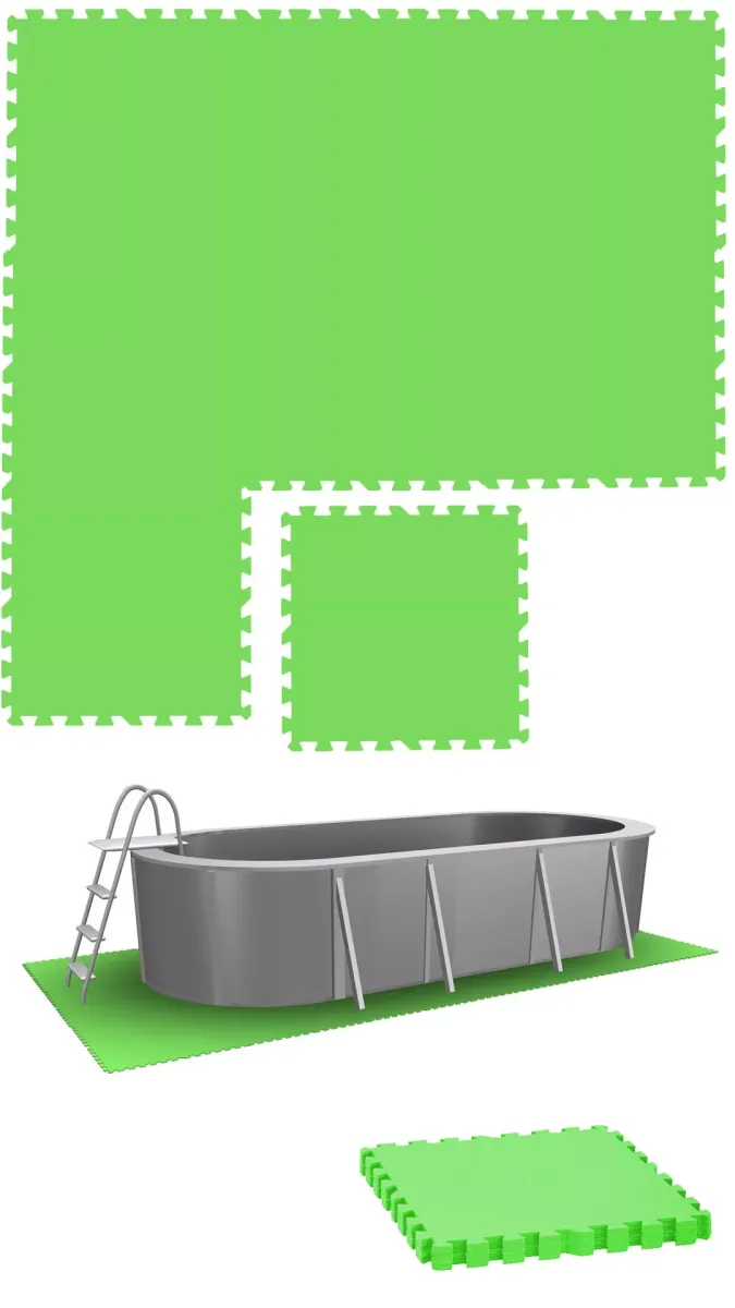 POOLMATTEN 1,9m² 8 EVA Matten 50 cm Grün