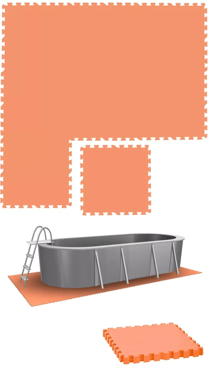 POOLMATTEN 1,9m² 8 EVA Matten 50 cm Terra cotta