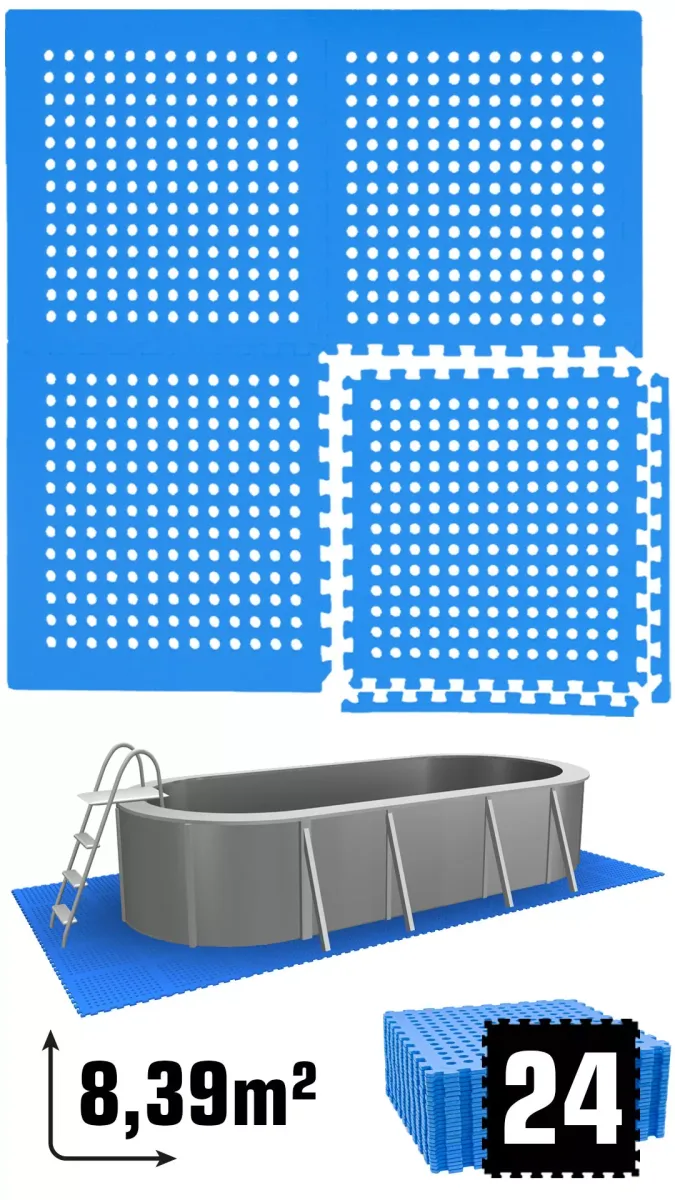 POOLMATTEN 8,4m² 24 EVA Matten 62 cm Blau