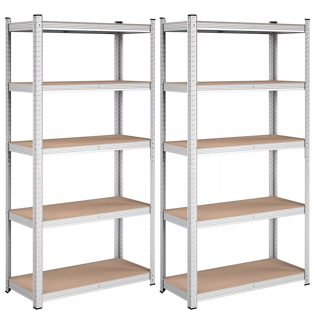 REGALE mit 5 Regalebenen und verstellbaren Brettern - H180 cm - Set aus 2