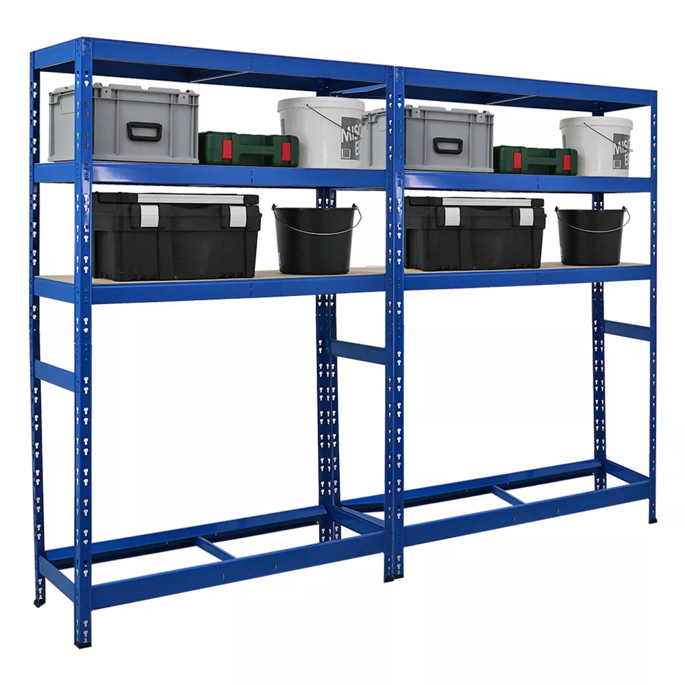 REIFENREGAL Tiger 2er-Set mit 2x 180x120x40 cm bis zu 12 Reifen mit 3 Fachboden Blau