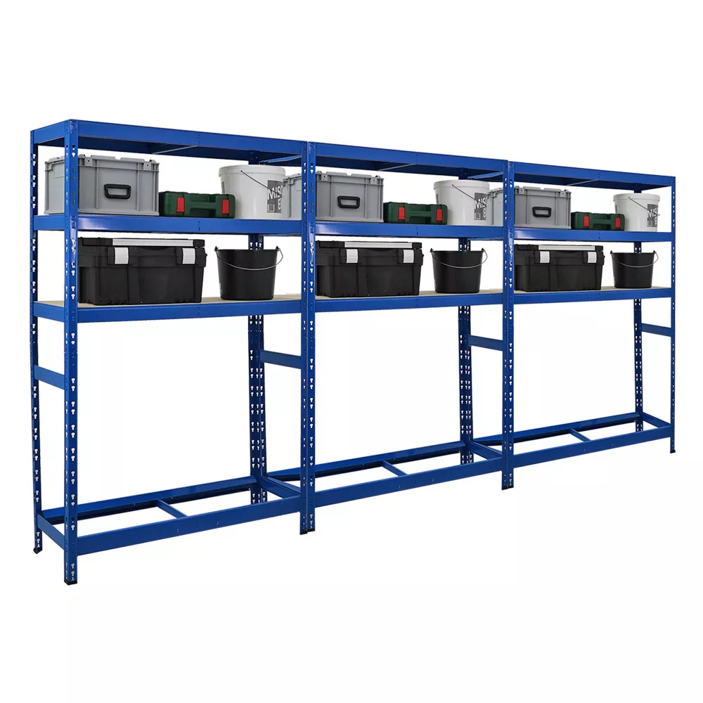 REIFENREGAL Tiger 3er-Set mit 3x 180x120x40 cm bis zu 18 Reifen mit 3 Fachboden Blau