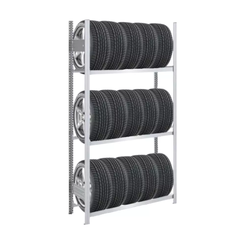 REIFENREGAL TIRE PRO 200x100x43cm 3 Ebenen 150kg Fachlast Bis zu 5 Reifen pro Ebene Verzinkt