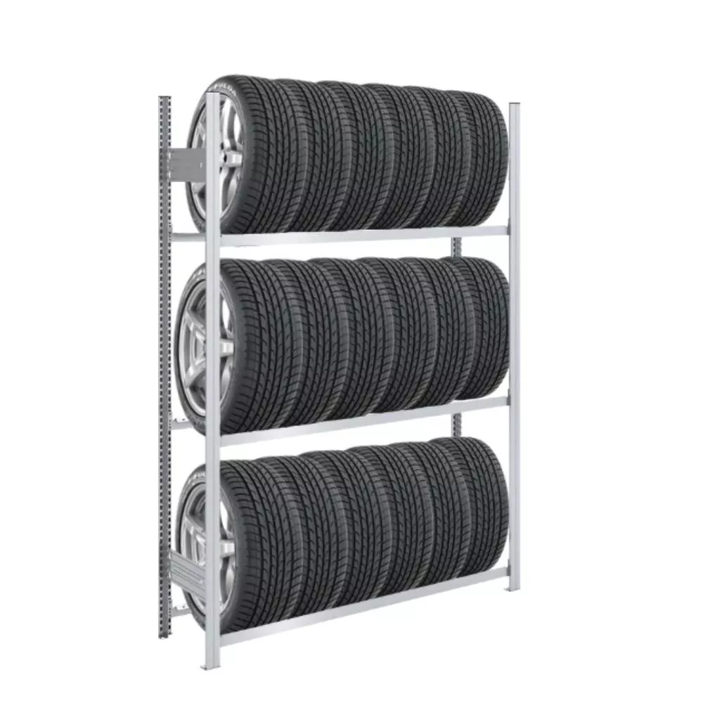 REIFENREGAL TIRE PRO 200x130x43cm 3 Ebenen 150kg Fachlast Bis zu 6 Reifen pro Ebene Verzinkt