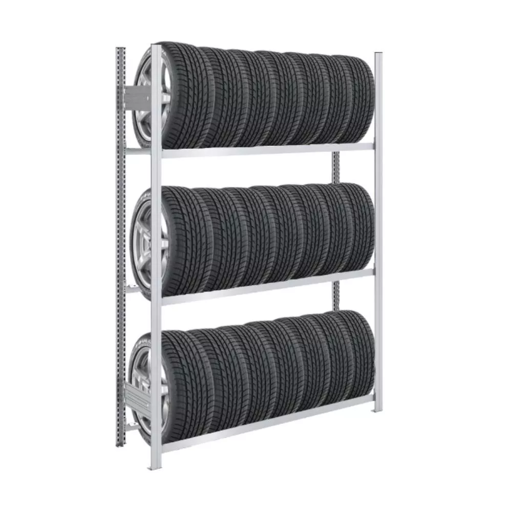 REIFENREGAL TIRE PRO 200x150x43cm 3 Ebenen 150kg Fachlast Bis zu 7 Reifen pro Ebene Verzinkt
