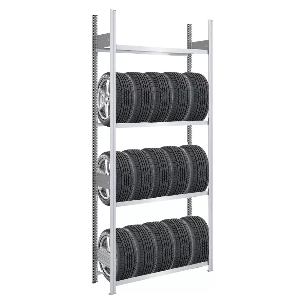 REIFENREGAL TIRE PRO 250x100x43cm 4 Ebenen 150kg Fachlast Bis zu 5 Reifen pro Ebene Verzinkt