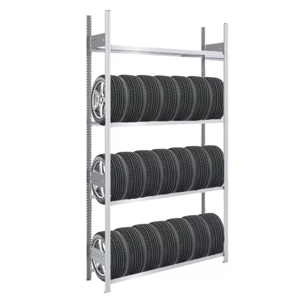 REIFENREGAL TIRE PRO 250x150x43cm 4 Ebenen 150kg Fachlast Bis zu 7 Reifen pro Ebene Verzinkt