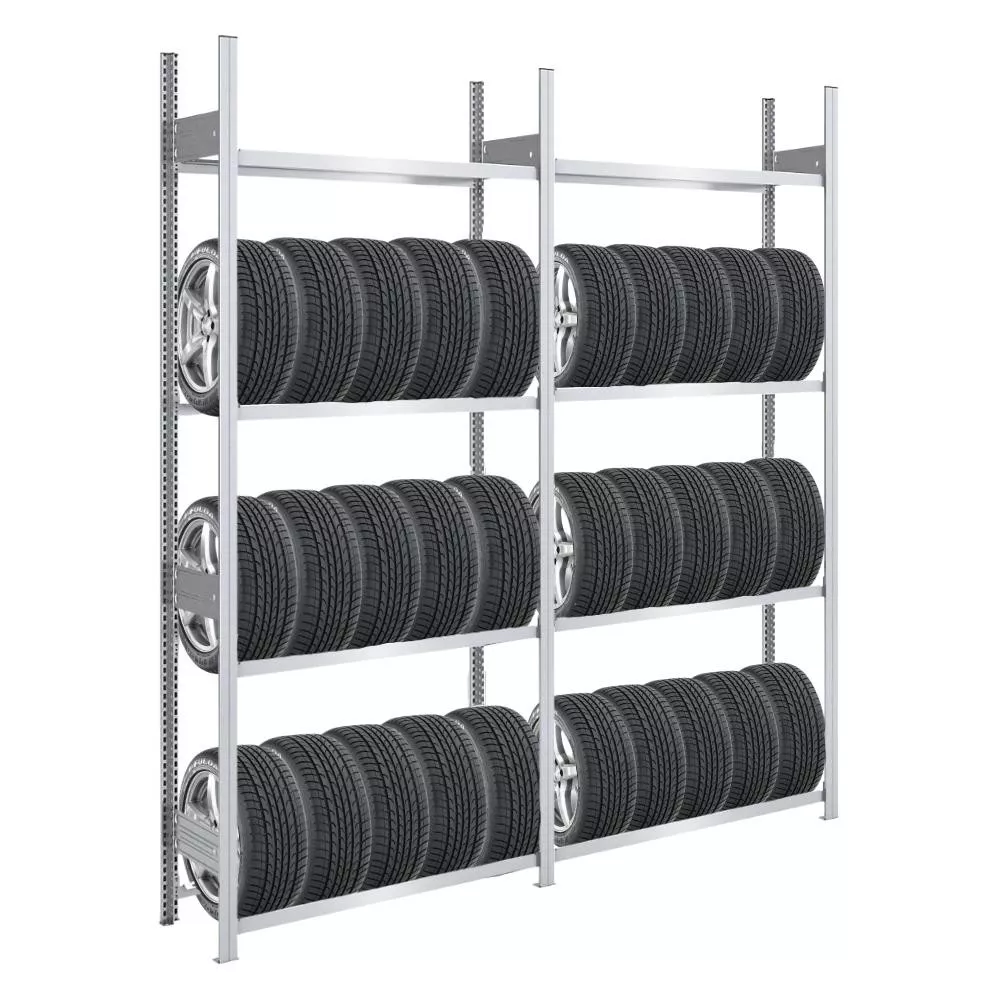 REIFENREGAL TIRE PRO 2er-Set für insgesamt 32 Reifen 4 Ebenen 150kg Fachlast pro Ebene Verzinkt