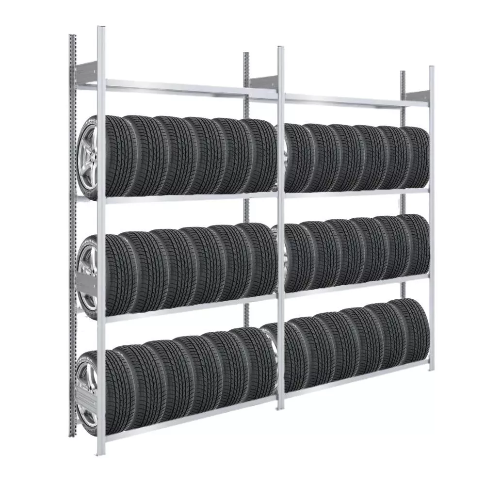 REIFENREGAL TIRE PRO 2er-Set für insgesamt 40 Reifen 4 Ebenen 150kg Fachlast pro Ebene Verzinkt