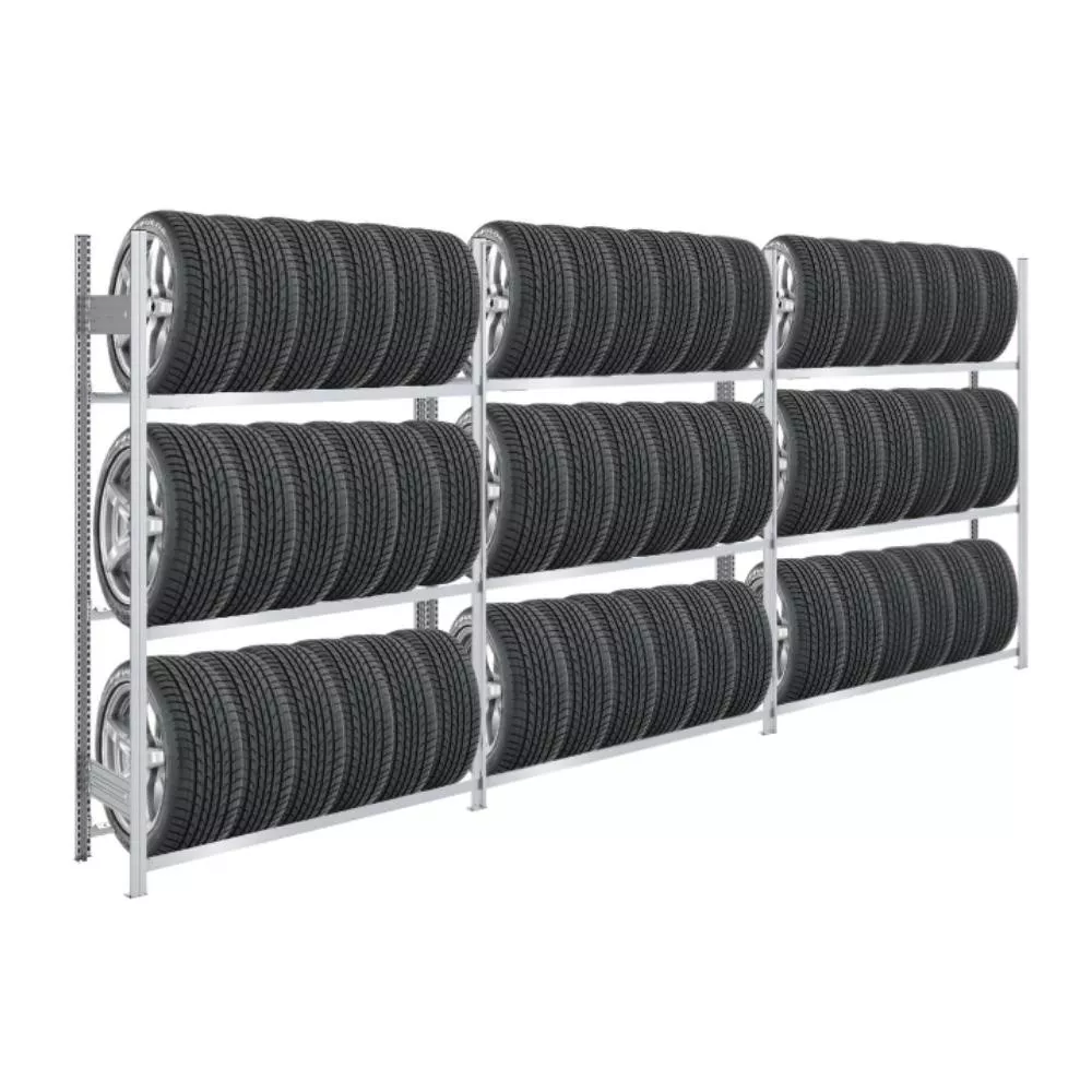REIFENREGAL TIRE PRO 3er-Set für insgesamt 45 Reifen 3 Ebenen 150kg Fachlast pro Ebene Verzinkt