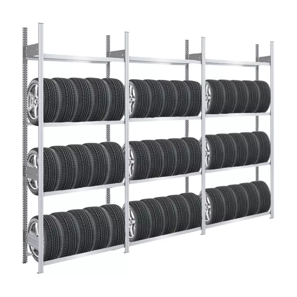 REIFENREGAL TIRE PRO 3er-Set für insgesamt 48 Reifen 4 Ebenen 150kg Fachlast pro Ebene Verzinkt