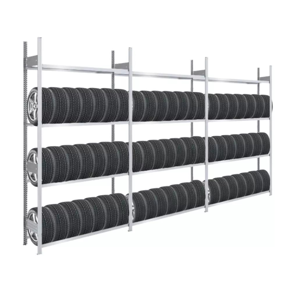 REIFENREGAL TIRE PRO 3er-Set für insgesamt 72 Reifen 4 Ebenen 150kg Fachlast pro Ebene Verzinkt