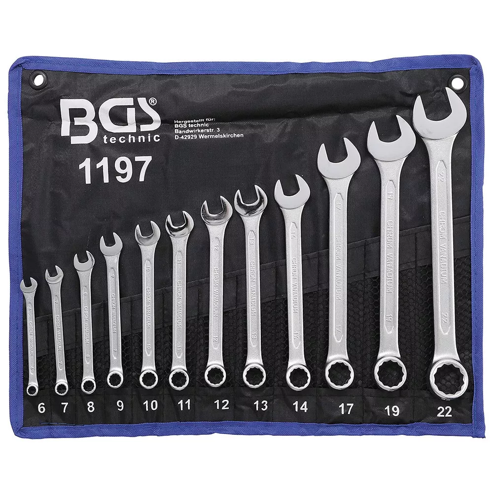RINGMAULSCHLÜSSEL-SATZ, DIN 3113-A, 12-teilig, 6-22 mm