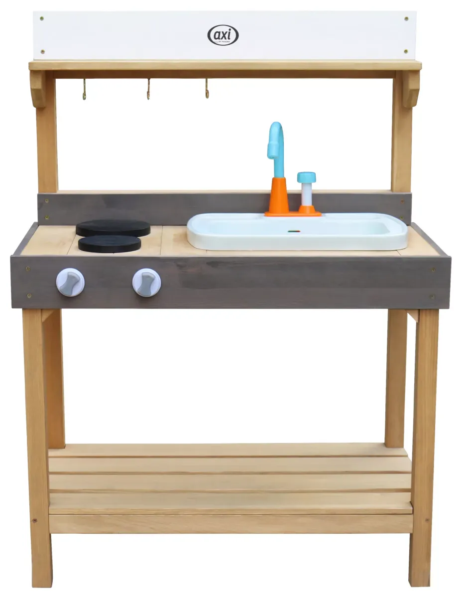 SAND & WASSER SPIELKÜCHE Holz, Kunststoff Braun, Grau, Weiß