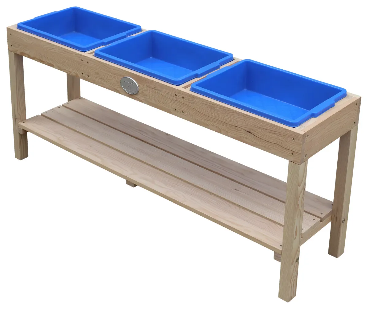 SAND- UND WASSERTISCH Holz, Kunststoff Blau, Braun