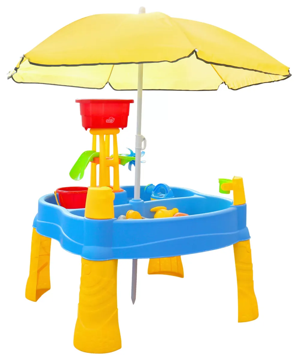 SAND- UND WASSERTISCH Kunststoff Blau, Gelb