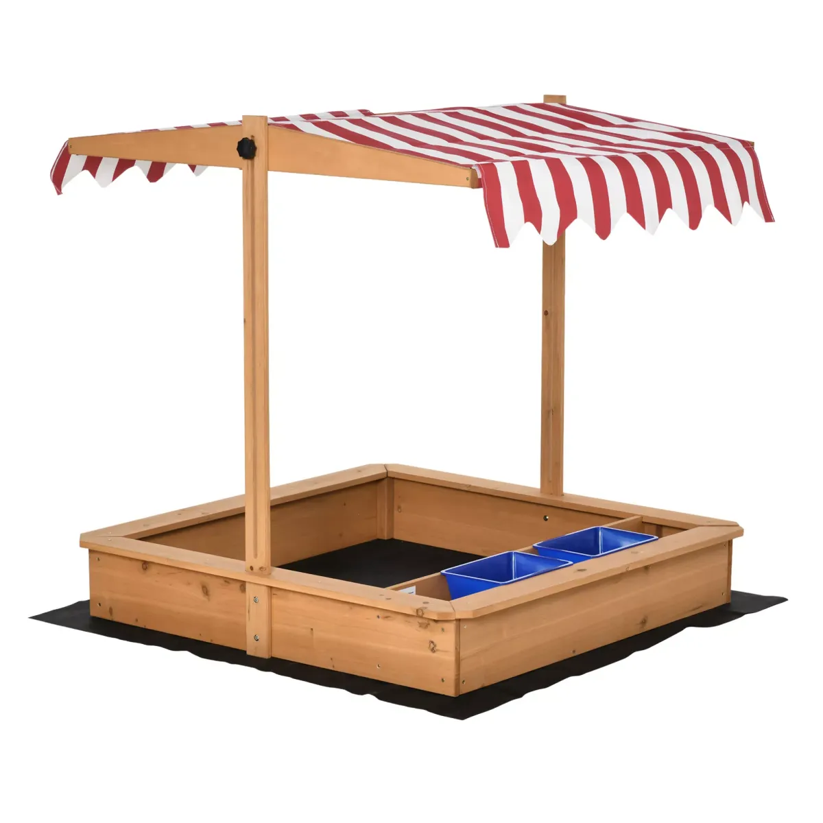 SANDKASTEN, Gelb, Tannenholz, Vliesboden, Polyester, Kunststoff