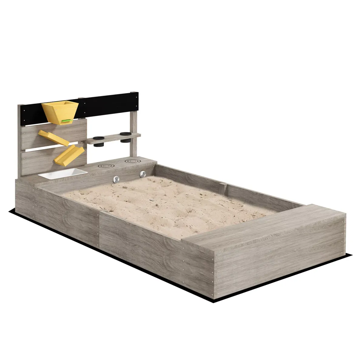 SANDKASTEN, Grau, Tannenholz