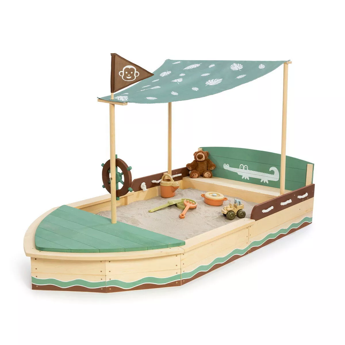 SANDKASTEN JUNGLE KING Braun, Grün, Naturfarben