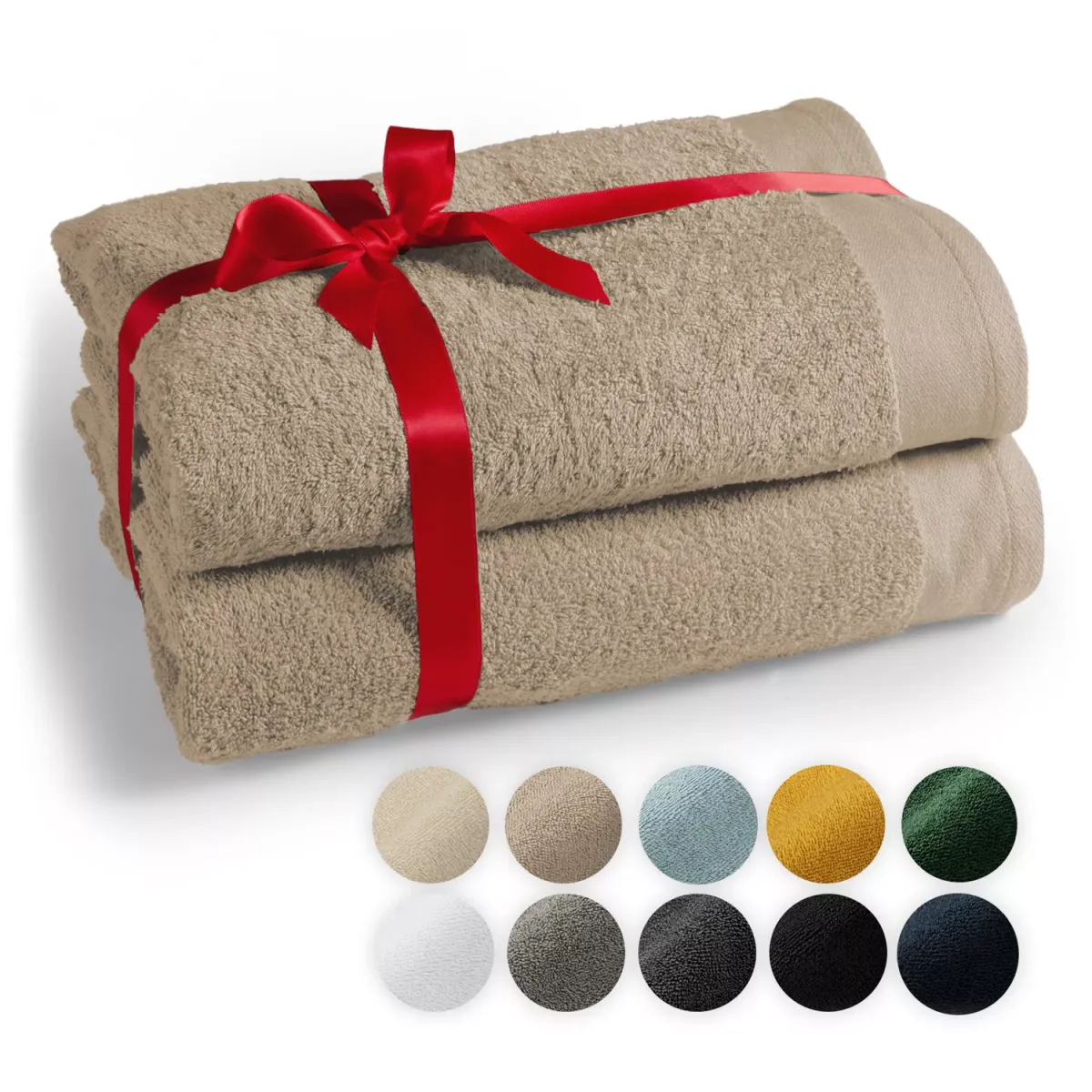 SAUNATUCH Taupe, 2er-Set