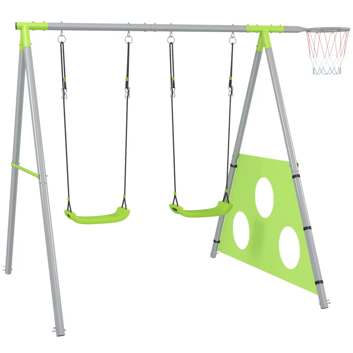 SCHAUKELGESTELL Outdoor Schaukelgerüst mit Schaukel, Basketballkorb, Fußballtor