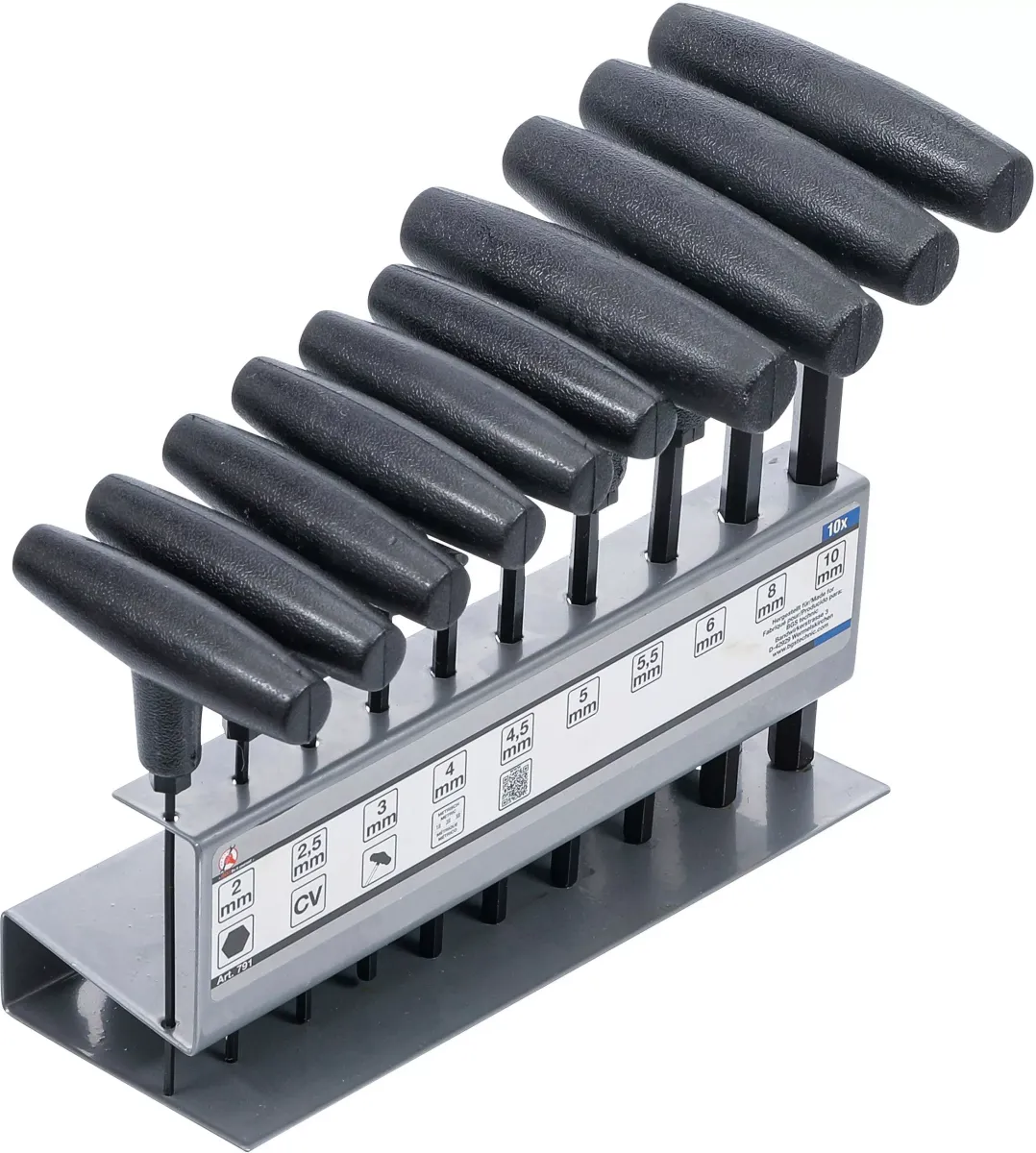 SCHRAUBENDREHER-SATZ MIT T-GRIFF | INNENSECHSKANT 2 - 10 MM | 10-TLG.