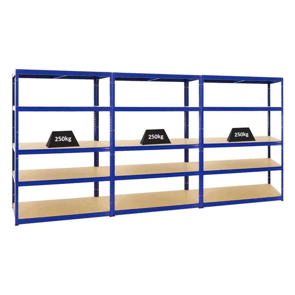 SCHWERLASTREGAL Big Elephant M 3er-Set mit 3x 180x120x60 cm Fachlast 250 kg Blau
