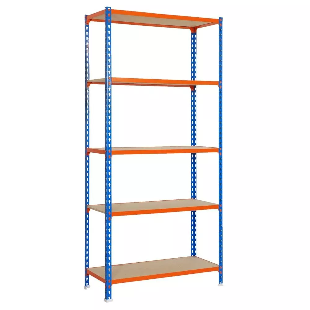 SCHWERLASTREGAL Big Muli 200x100x30 cm 5 Fachböden Fachlast 150 kg Blau-Orange