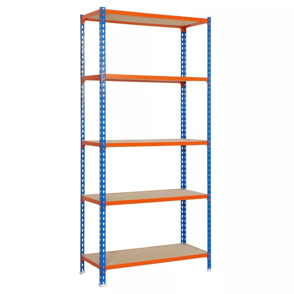 SCHWERLASTREGAL Big Muli 200x110x40 cm 5 Fachböden Fachlast 200 kg Blau-Orange