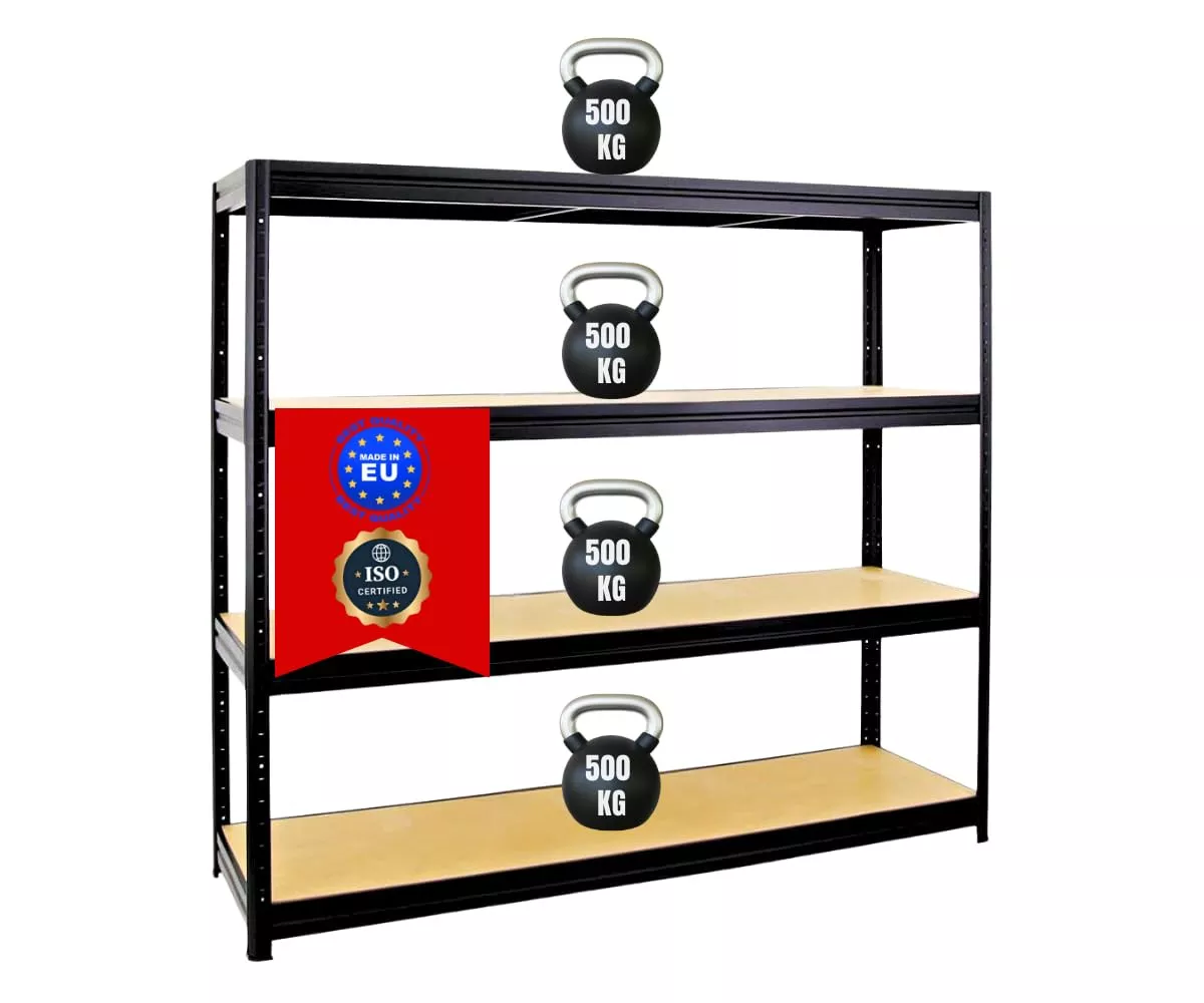 SCHWERLASTREGAL Dino 180x180x60 cm Fachlast 500 kg Schwarz