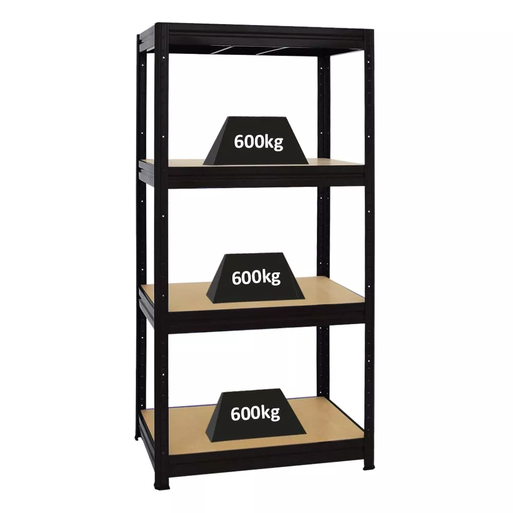 SCHWERLASTREGAL Dino 180x90x60 cm Fachlast 600 kg Schwarz