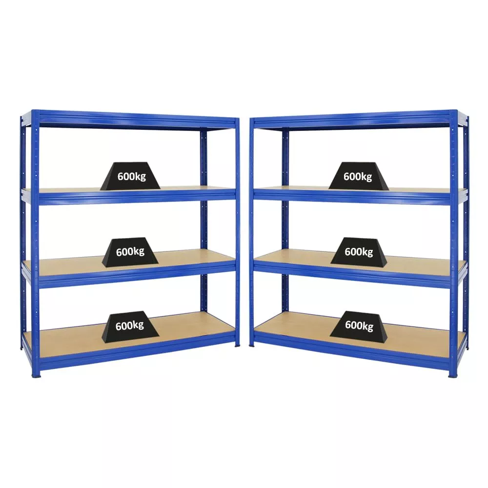SCHWERLASTREGAL Dino 2er-Set mit 2x 180x160x60 cm Fachlast 600 kg Blau