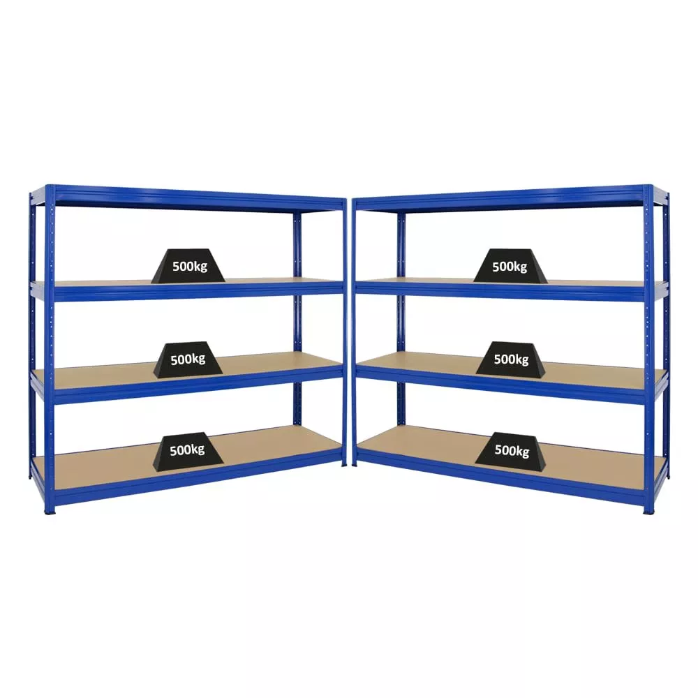 SCHWERLASTREGAL Dino 2er-Set mit 2x 180x180x60 cm Fachlast 500 kg Blau
