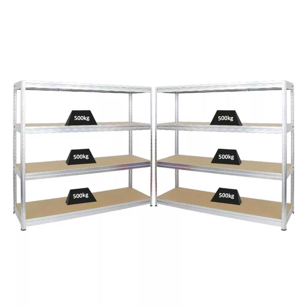 SCHWERLASTREGAL Dino 2er-Set mit 2x 180x200x60 cm Fachlast 500 kg Verzinkt