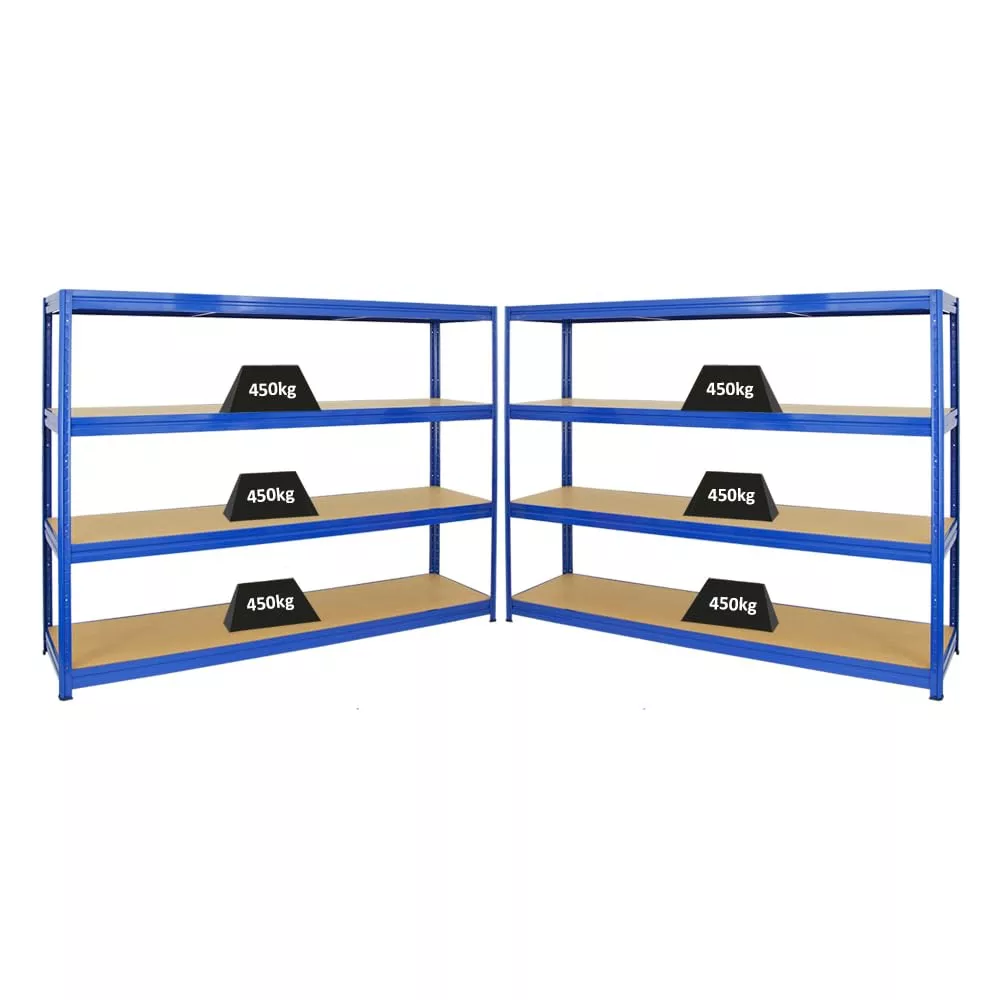 SCHWERLASTREGAL Dino 2er-Set mit 2x 180x240x60 cm Fachlast 450 kg Blau