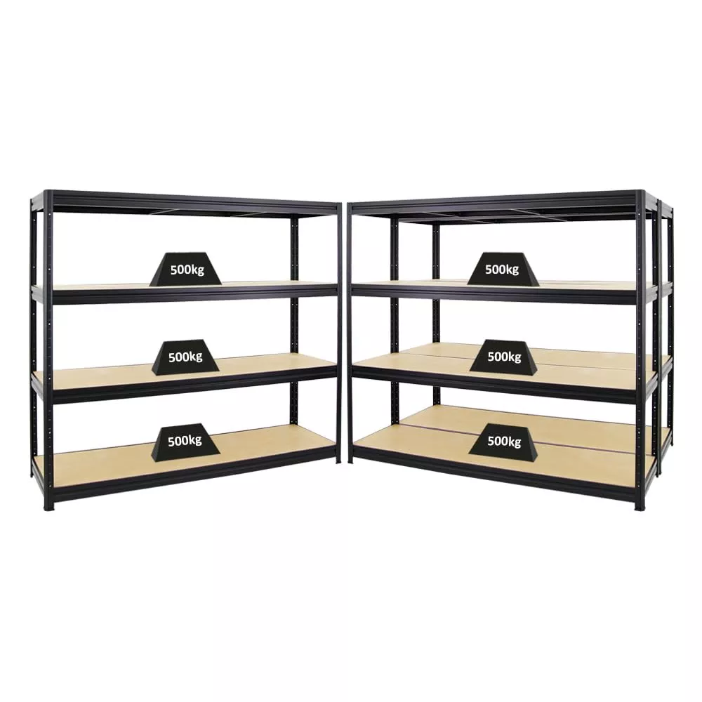 SCHWERLASTREGAL Dino 3er-Set mit 3x 180x180x60 cm Fachlast 500 kg Schwarz