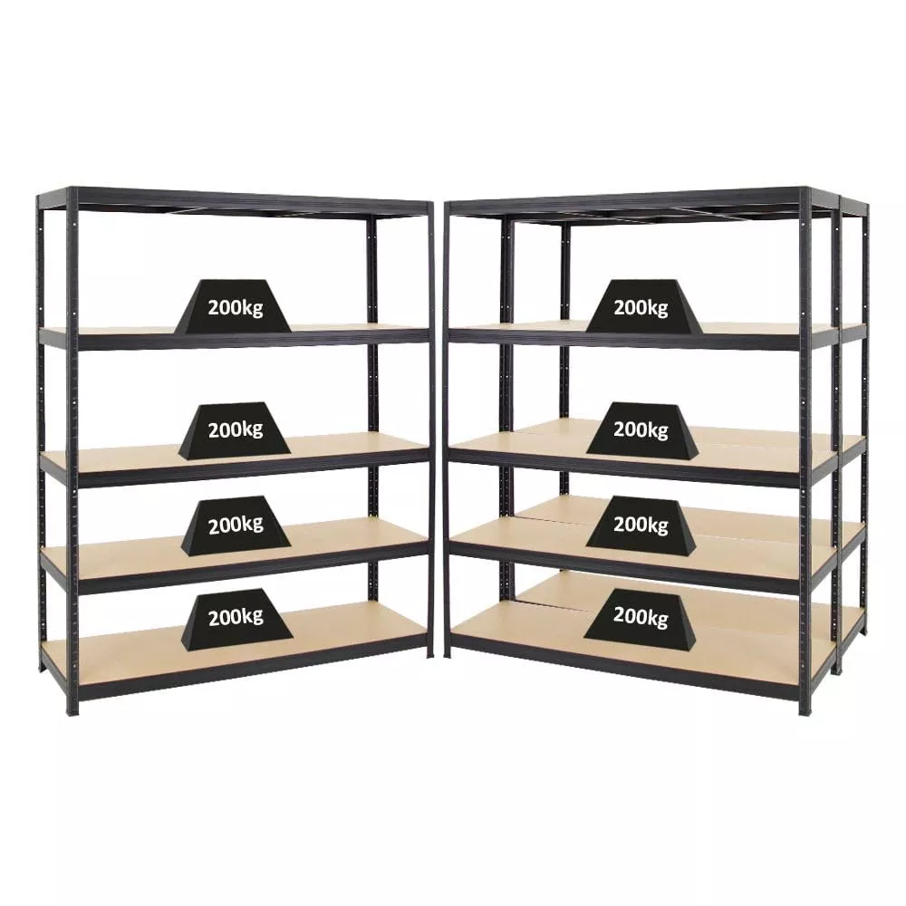 SCHWERLASTREGAL Giant Elephant 3er-Set mit 3x 180x150x45 cm Fachlast 200 kg Schwarz