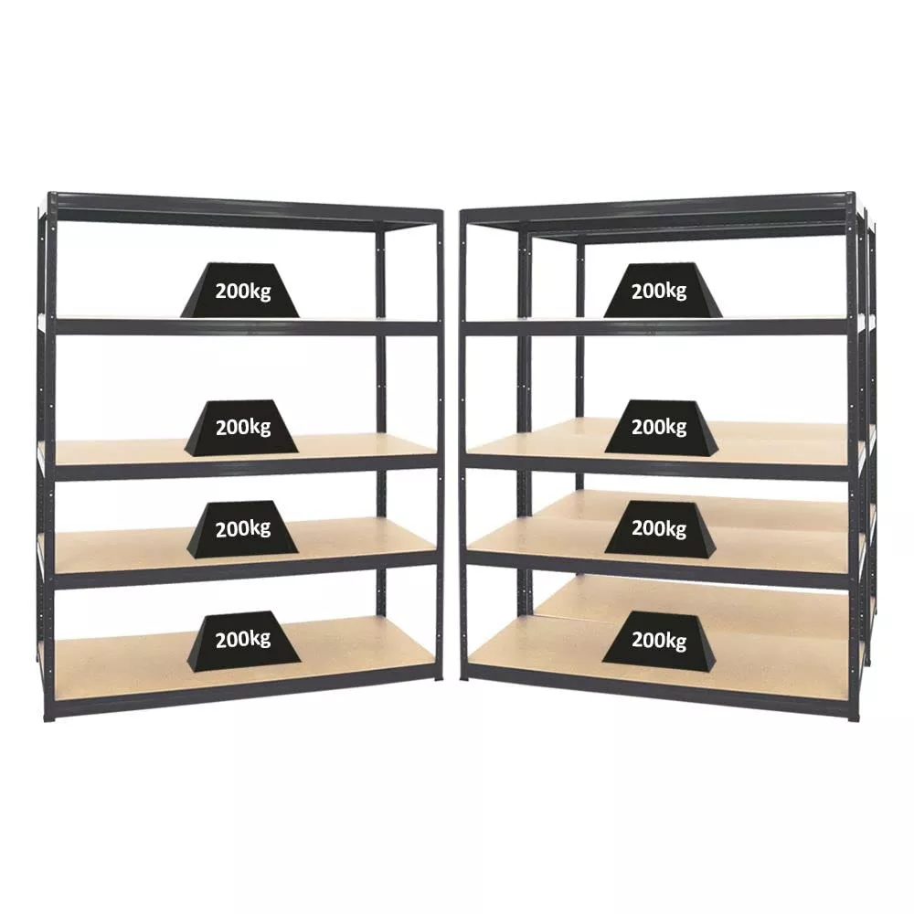 SCHWERLASTREGAL Giant Elephant 3er-Set mit 3x 180x150x60 cm Fachlast 200 kg Schwarz