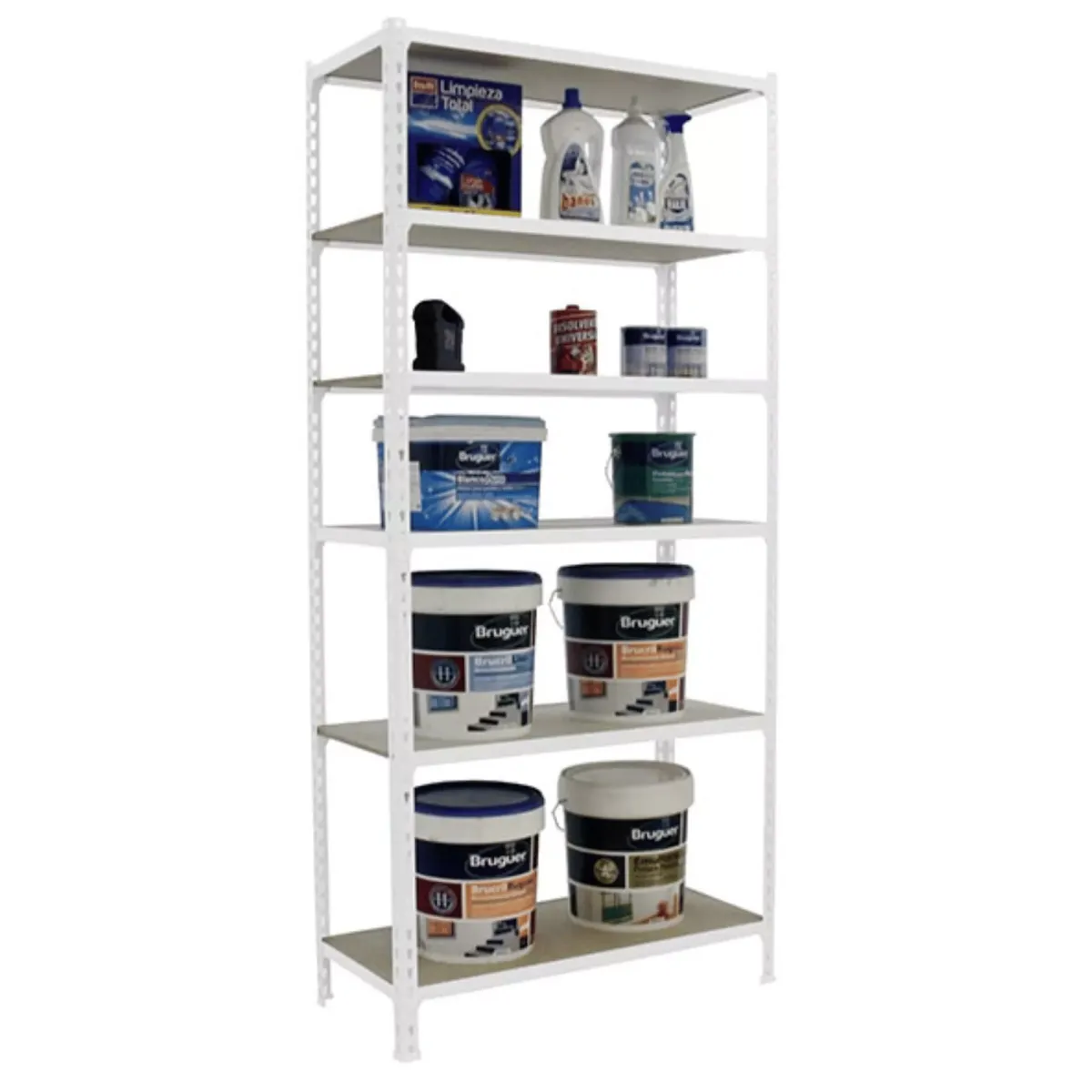 SCHWERLASTREGAL Giant Muli 250x110x30 cm 6 Fachböden Fachlast 200 kg Weiß