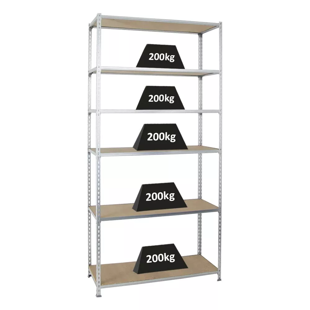 SCHWERLASTREGAL Giant Muli 250x110x50 cm 6 Fachböden Fachlast 200 kg Verzinkt