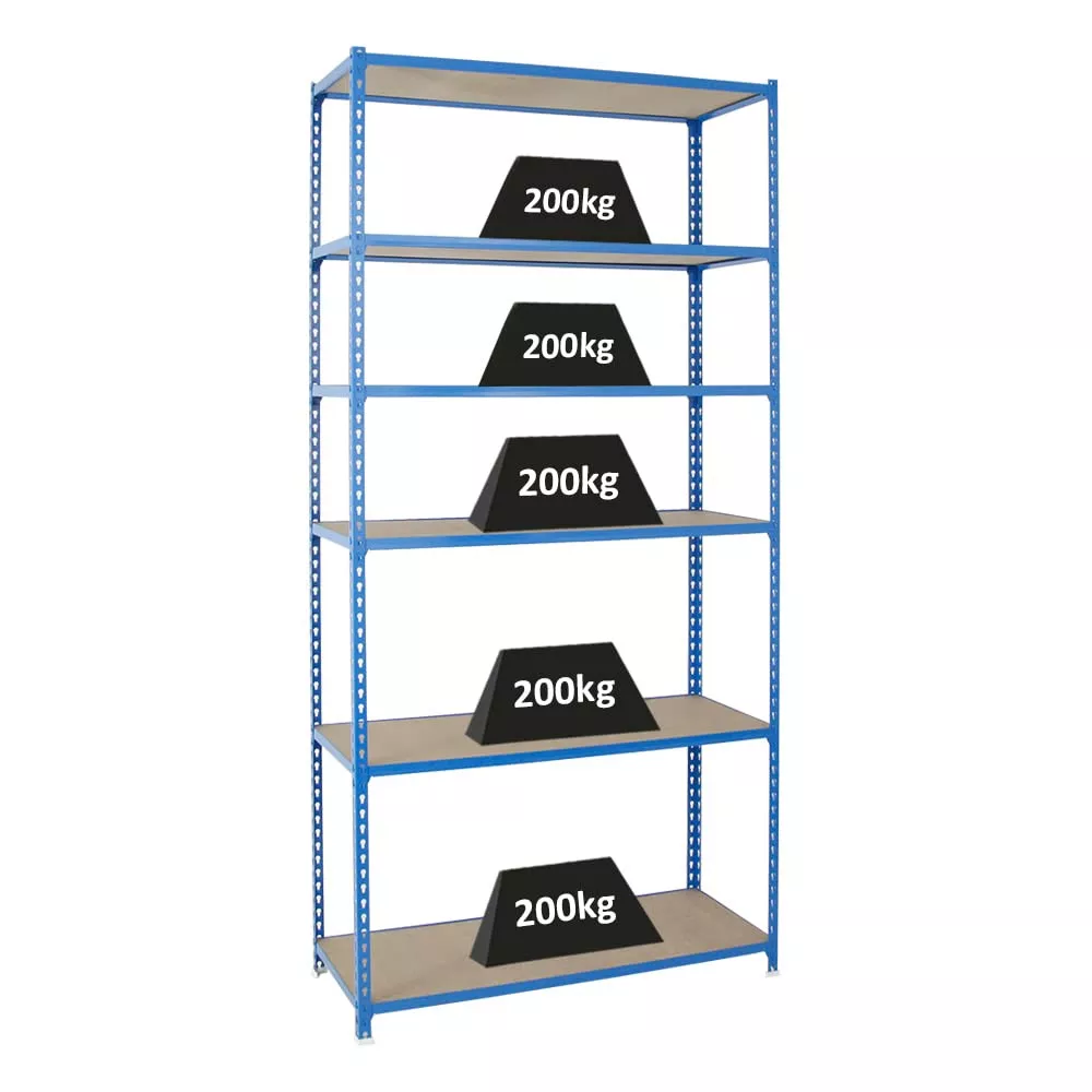 SCHWERLASTREGAL Giant Muli 250x120x50 cm 6 Fachböden Fachlast 200 kg Blau