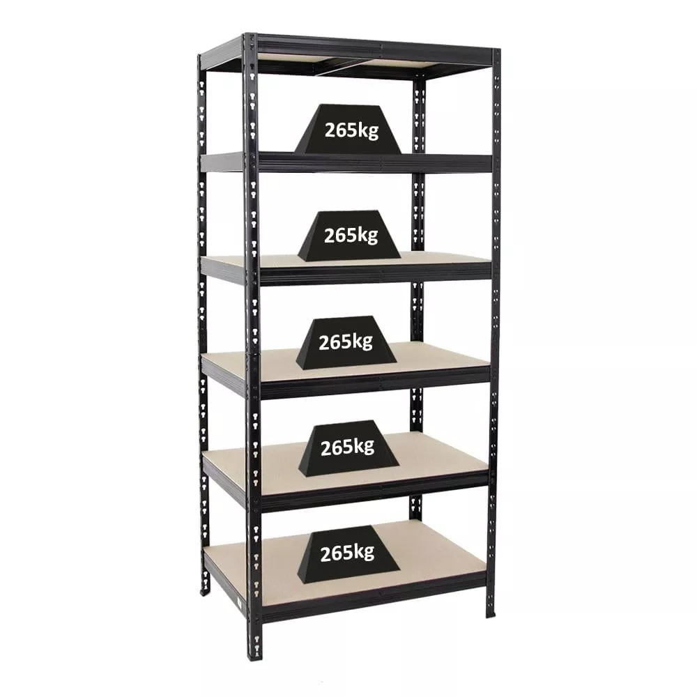 SCHWERLASTREGAL Giant Tiger 200x90x60 cm Fachlast 265 kg 6-Ebenen Schwarz