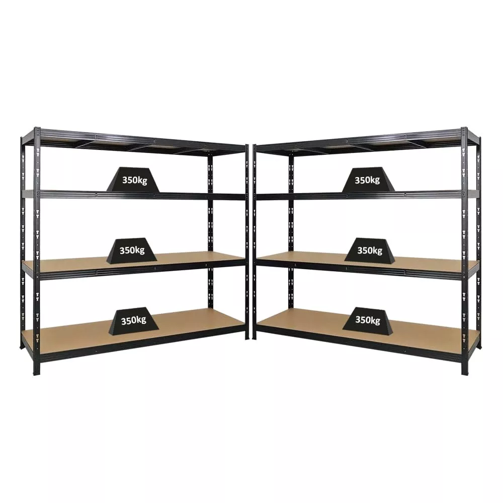 SCHWERLASTREGAL Goliath 2er-Set mit 2x 180x200x60 cm Fachlast 350 kg Schwarz