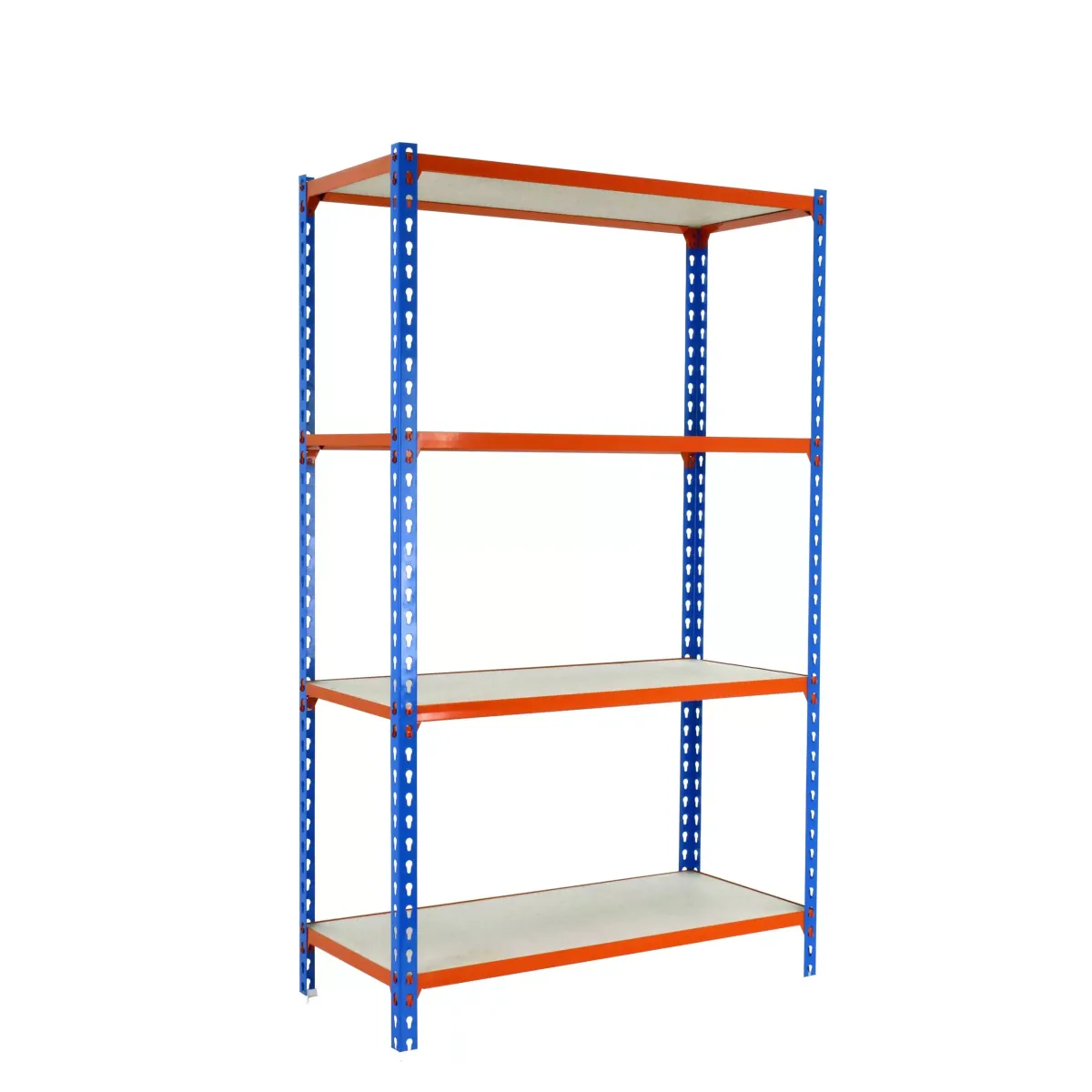 SCHWERLASTREGAL Mid Muli 150x120x30 cm 4 Fachböden Fachlast 200 kg Blau-Orange