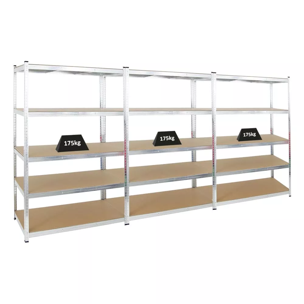 SCHWERLASTREGAL Ragnar 3er-Set mit 3x 180x120x60 cm Fachlast 175 kg Verzinkt