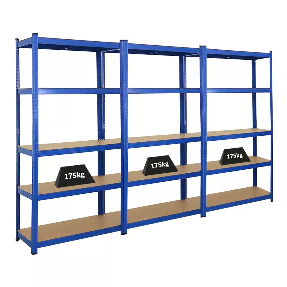 SCHWERLASTREGAL Ragnar 3er-Set mit 3x 180x90x40 cm Fachlast 175 kg Blau