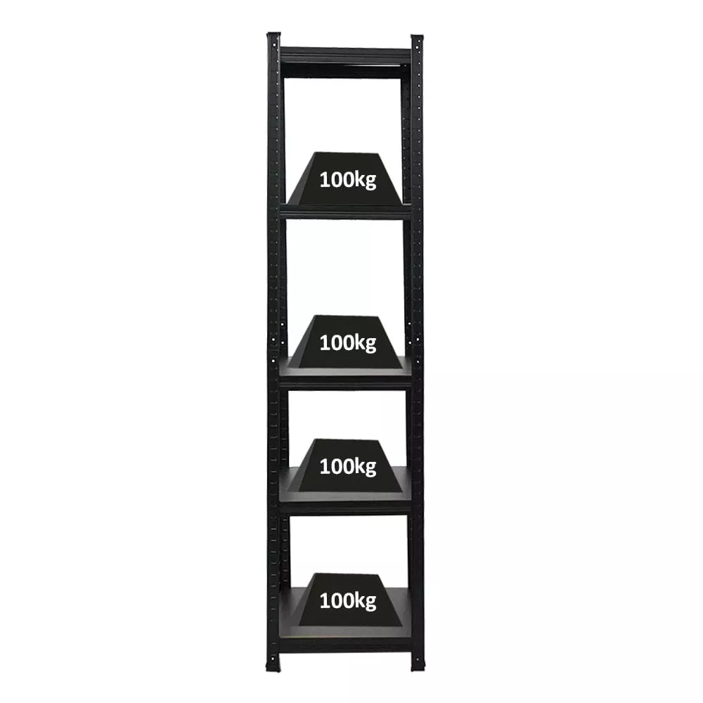 SCHWERLASTREGAL Ragnar All Black Series 180x45x45 cm Fachlast 100 kg Matt Schwarz