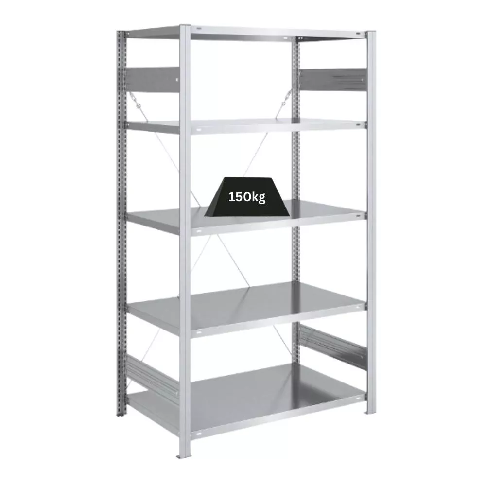 SCHWERLASTREGAL Silver Mamba 200x100x60cm 5 Ebenen je 150kg Fachlast Verzinkt