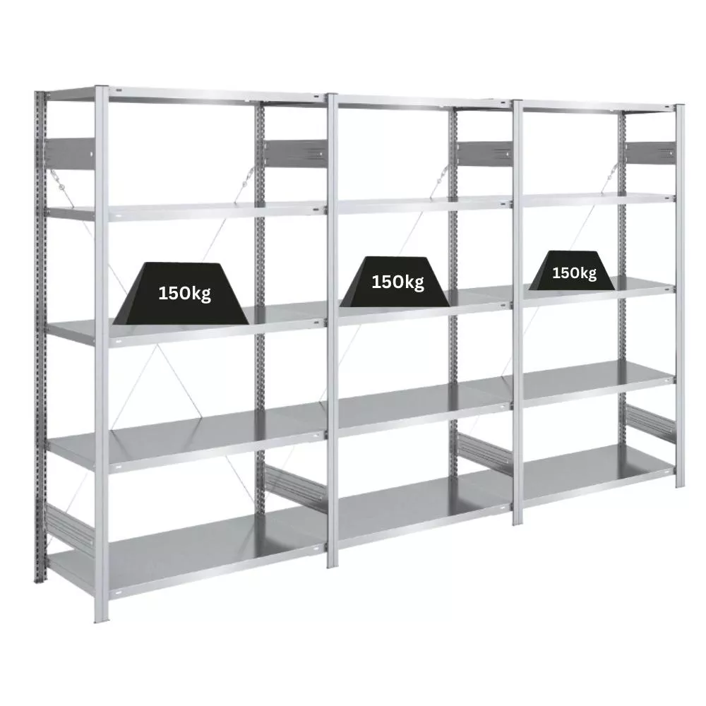 SCHWERLASTREGAL Silver Mamba 200x300x50cm 5 Ebenen je 150kg Fachlast Verzinkt